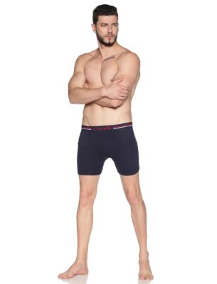 Regular Fit Solid Design Cotton Trunks with Outer Elastic Waistband (Pack of 4)