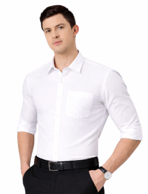 Premium Solid White Slim Fit Long Sleeves Formal Shirt