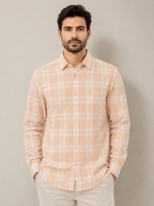 chennis-casual-shirt-orange-new-checked