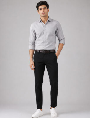 Black Slim Fit Trouser for Men Premium Cotton Casual Pant