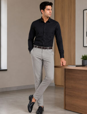 Slim Fit Trouser for Men Premium Cotton Light Cement Casual Pant