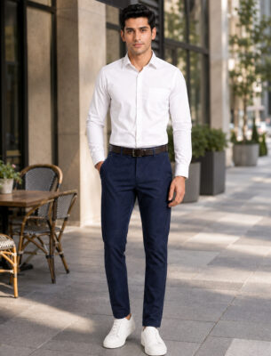Navy Slim Fit Trouser for Men Premium Cotton Casual Pant