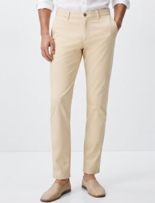 Men’s Beige Slim Fit Casual Wear Trousers