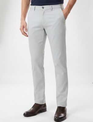 Premium Light Grey Slim Fit Casual Men Soft Trousers